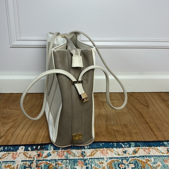 Samoe Style East/West Shopper Handbag/Shoulder Bag Faux Leather Neutral Soft - Picture 4 of 13